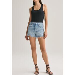 Agolde Women's Jaden Shorts Denim Cotton Distressed in Surreal Blue Size 23